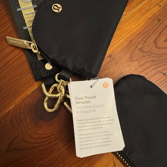 Black and Gold Dual Pouch Wristlet - Picture 5 of 5